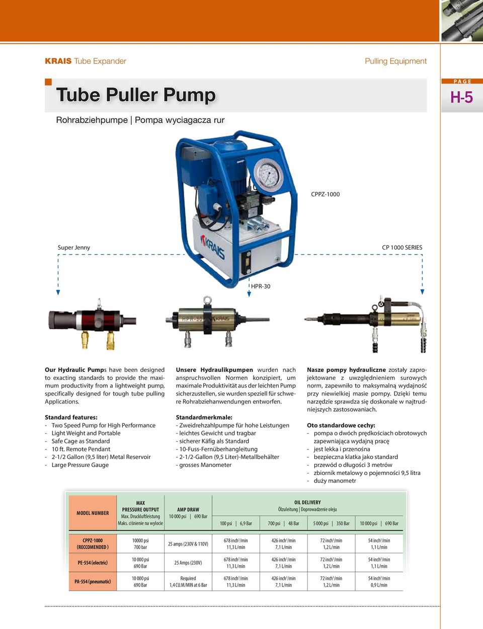 Standard features: - Two Speed Pump for High Performance - Light Weight and Portable - Safe Cage as Standard - 10 ft.