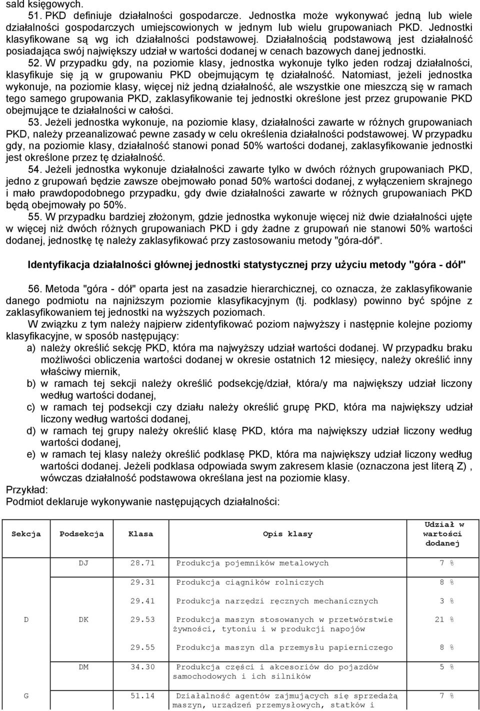 W przypadku gdy, na poziomie klasy, jednostka wykonuje tylko jeden rodzaj działalności, klasyfikuje się ją w grupowaniu PKD obejmującym tę działalność.