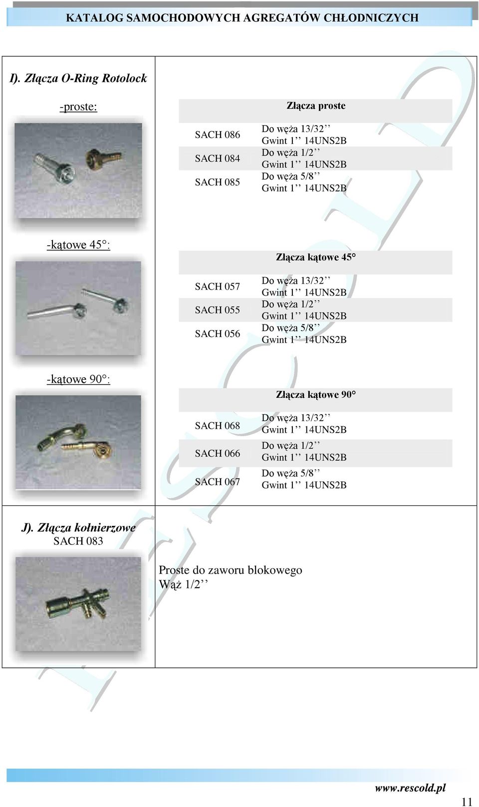 SACH 056 -kątowe 90 : Złącza kątowe 90 SACH 068 SACH 066 SACH