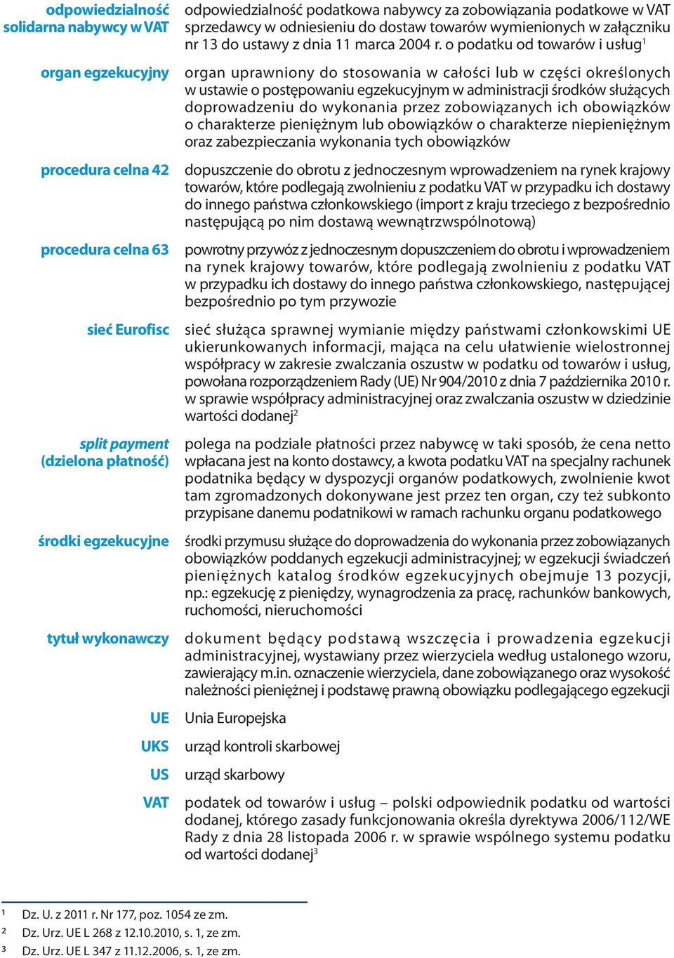 o podatku od towarów i usług 1 organ uprawniony do stosowania w całości lub w części określonych w ustawie o postępowaniu egzekucyjnym w administracji środków służących doprowadzeniu do wykonania