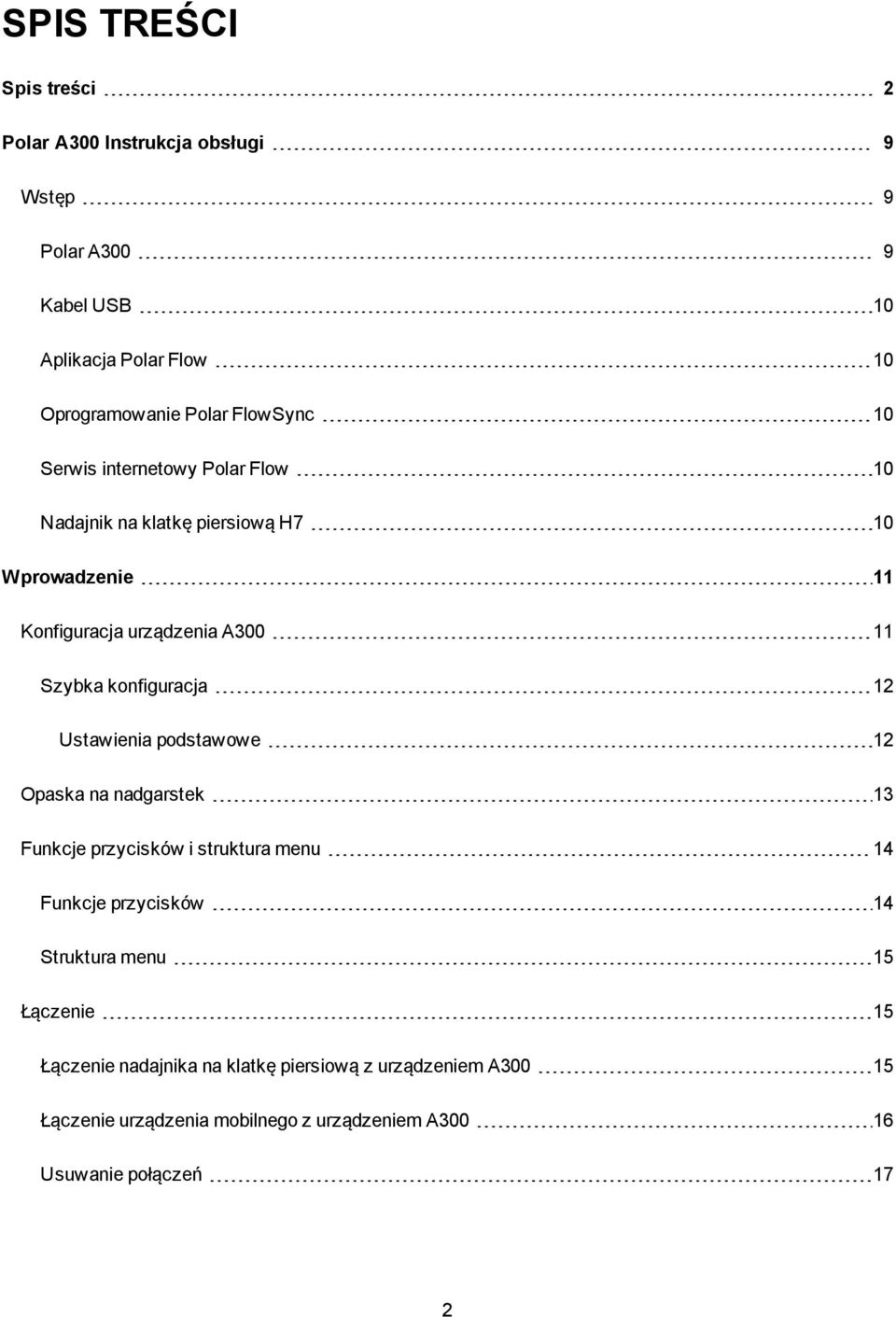 konfiguracja 12 Ustawienia podstawowe 12 Opaska na nadgarstek 13 Funkcje przycisków i struktura menu 14 Funkcje przycisków 14 Struktura menu