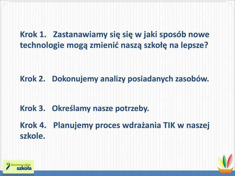 zmienić naszą szkołę na lepsze? Krok 2.