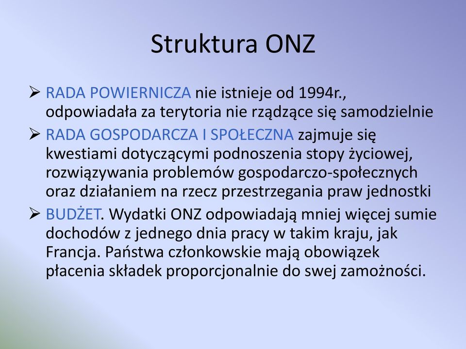 podnoszenia stopy życiowej, rozwiązywania problemów gospodarczo-społecznych oraz działaniem na rzecz przestrzegania praw