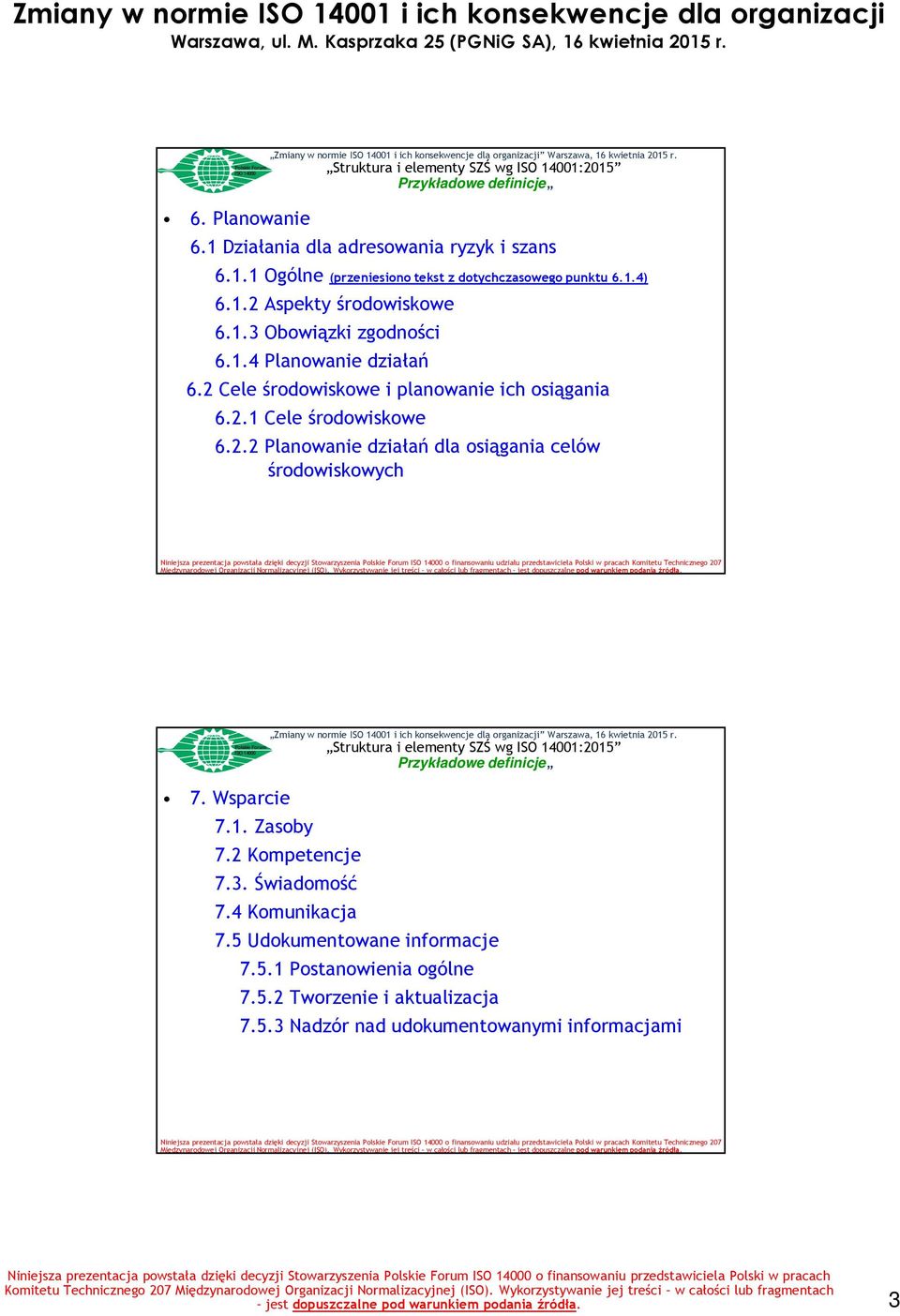 2 Kompetencje 7.3. Świadomość 7.4 Komunikacja 7.5 