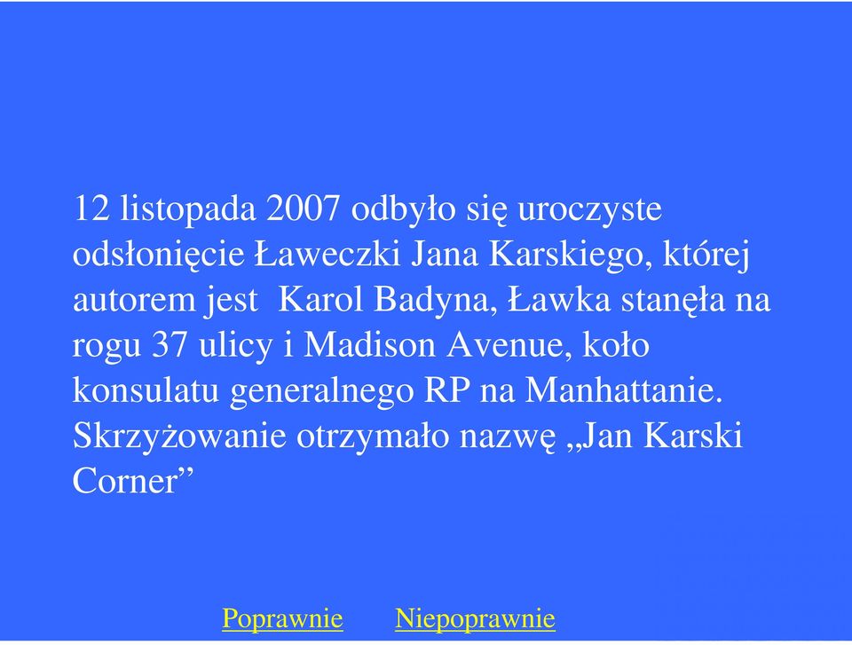 37 ulicy i Madison Avenue, koło konsulatu generalnego RP na