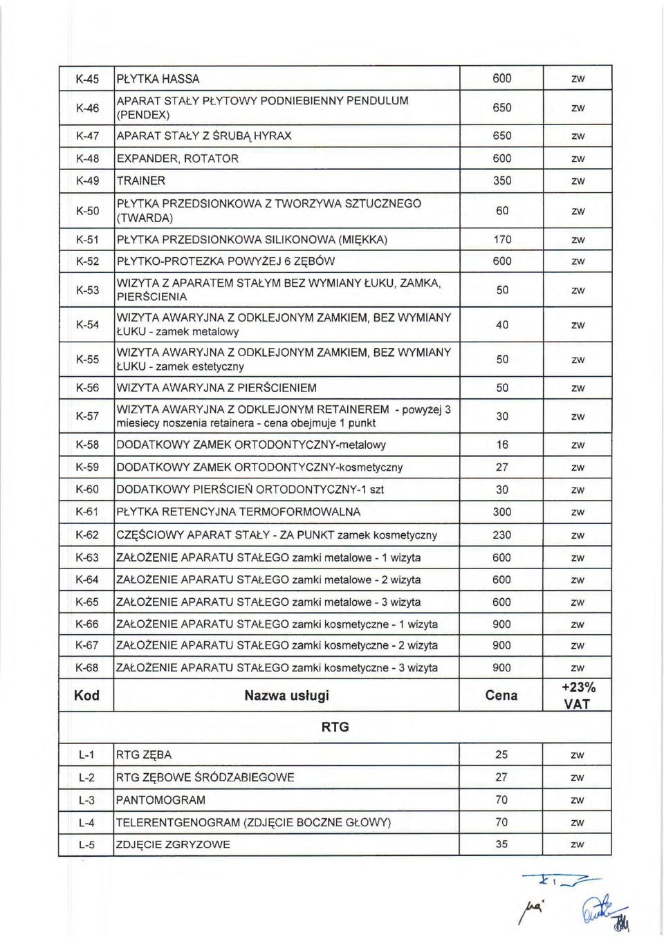 PIERŚCIENIA WIZYT A AWARYJNA Z ODKLEJONYM ZAMKIEM, BEZ WYMIANY ŁUKU- zamek metalowy WIZYT A AWARYJ NA Z ODKLEJONYM ZAMKIEM, BEZ WYMIANY ŁUKU - zamek estetyczny 50 40 50 K-56 WIZYTA AWARYJNA Z