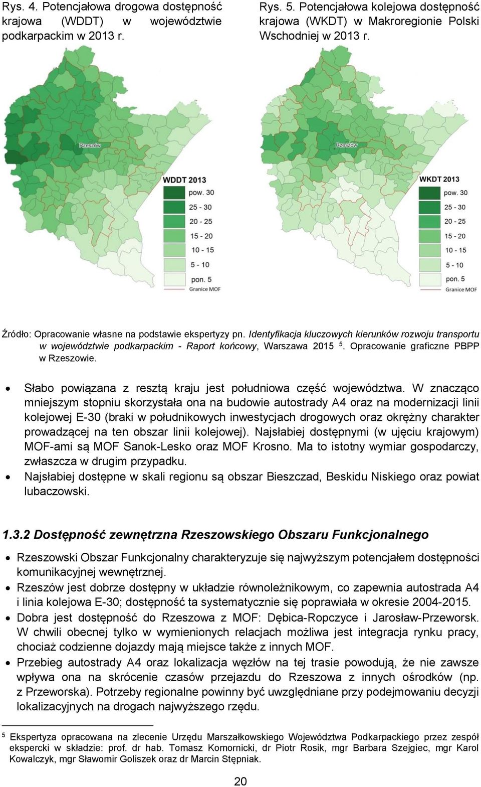 Opracowanie graficzne PBPP w Rzeszowie. Słabo powiązana z resztą kraju jest południowa część województwa.