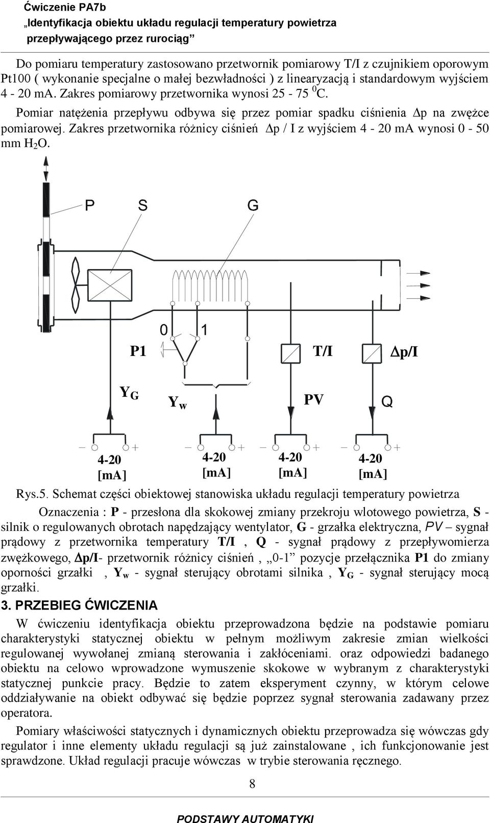 Zakres przetwornika różnicy ciśnień p / I z wyjściem 4-20 ma wynosi 0-50