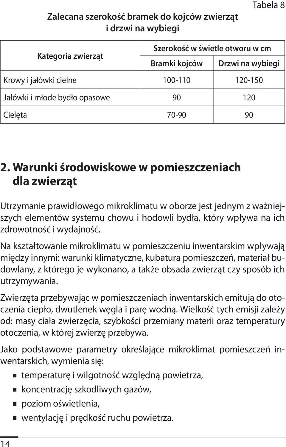 Warunki środowiskowe w pomieszczeniach dla zwierząt Utrzymanie prawidłowego mikroklimatu w oborze jest jednym z ważniejszych elementów systemu chowu i hodowli bydła, który wpływa na ich zdrowotność i