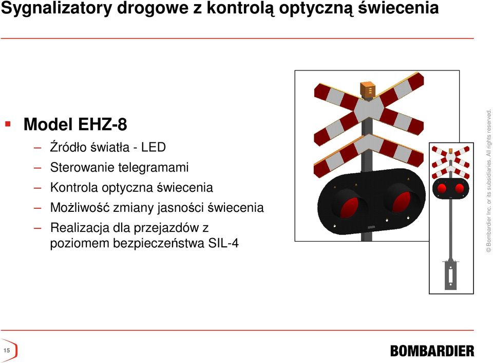 Kontrola optyczna świecenia Możliwość zmiany jasności