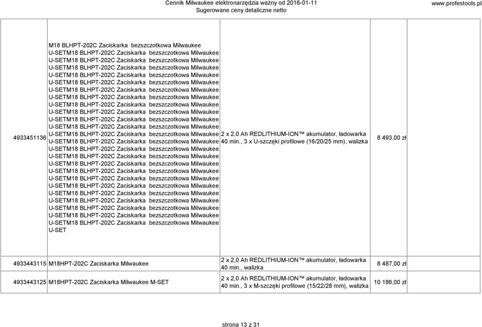 Zaciskarka bezszczotkowa U-SETM18  Zaciskarka bezszczotkowa U-SETM18 BLHPT-202C Zaciskarka bezszczotkowa 40 min.