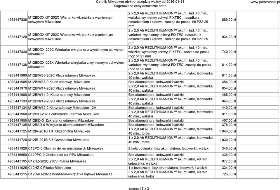 40 min., walizka, wymienny uchwyt FIXTEC, nasadka z odsadzeniem i kątowa, zaczep do paska, bit PZ2 25 mm 2 x 2,0 Ah REDLITHIUM-ION akum., ład. 40 min.