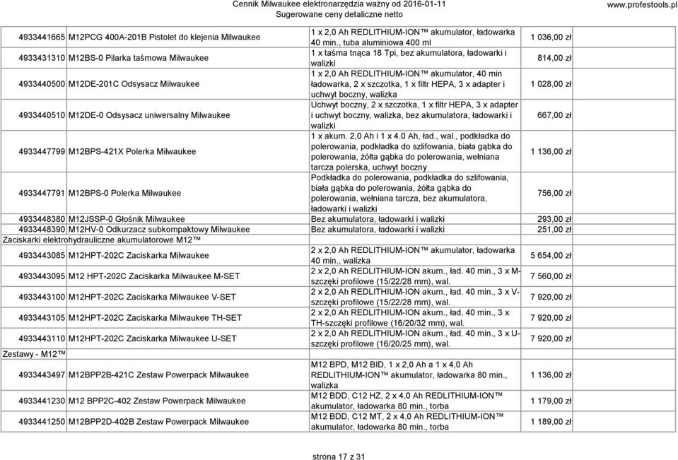 akumulator, 40 min ładowarka, 2 x szczotka, 1 x filtr HEPA, 3 x adapter i 1 028,00 zł uchwyt boczny, walizka 4933440510 M12DE-0 Odsysacz uniwersalny Uchwyt boczny, 2 x szczotka, 1 x filtr HEPA, 3 x