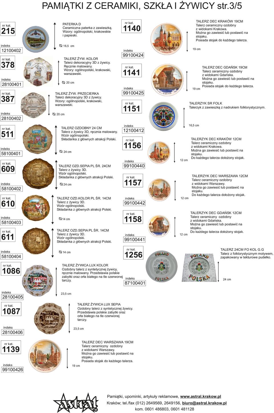 99100425 TALEZ ŻYW. PZECIEKA Talerz dekoracyjny 3D z żywicy. Wzory: ogólnopolski, krakowski, warszawski. TALEZYK S FOLK Talerzyk z zawieszką z nadrukiem folklorystycznym.