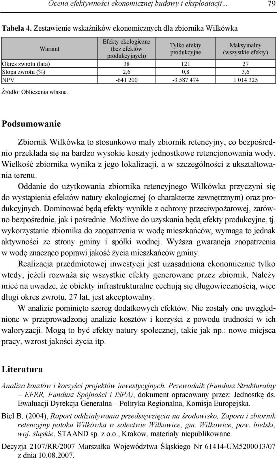 Stopa zwrotu (%) 2,6 0,8 3,6 NPV -641 200-3 587 474 1 014 325 Źródło: Obliczenia własne.