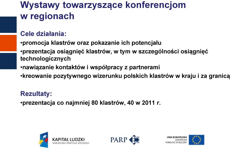 technologicznych nawiązanie kontaktów i współpracy z partnerami kreowanie pozytywnego