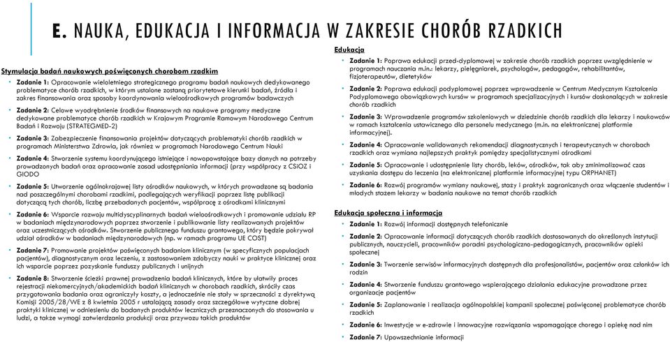 2: Celowe wyodrębnienie środków finansowych na naukowe programy medyczne dedykowane problematyce chorób rzadkich w Krajowym Programie Ramowym Narodowego Centrum Badań i Rozwoju (STRATEGMED-2) Zadanie