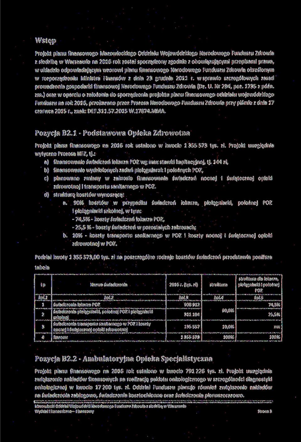 w sprawie szczegółowych zasad prowadzenia gospodarki finansowej Narodowego Funduszu Zdrowia (Dz. U. Nr 294, póz. 1735 z późn. zm.