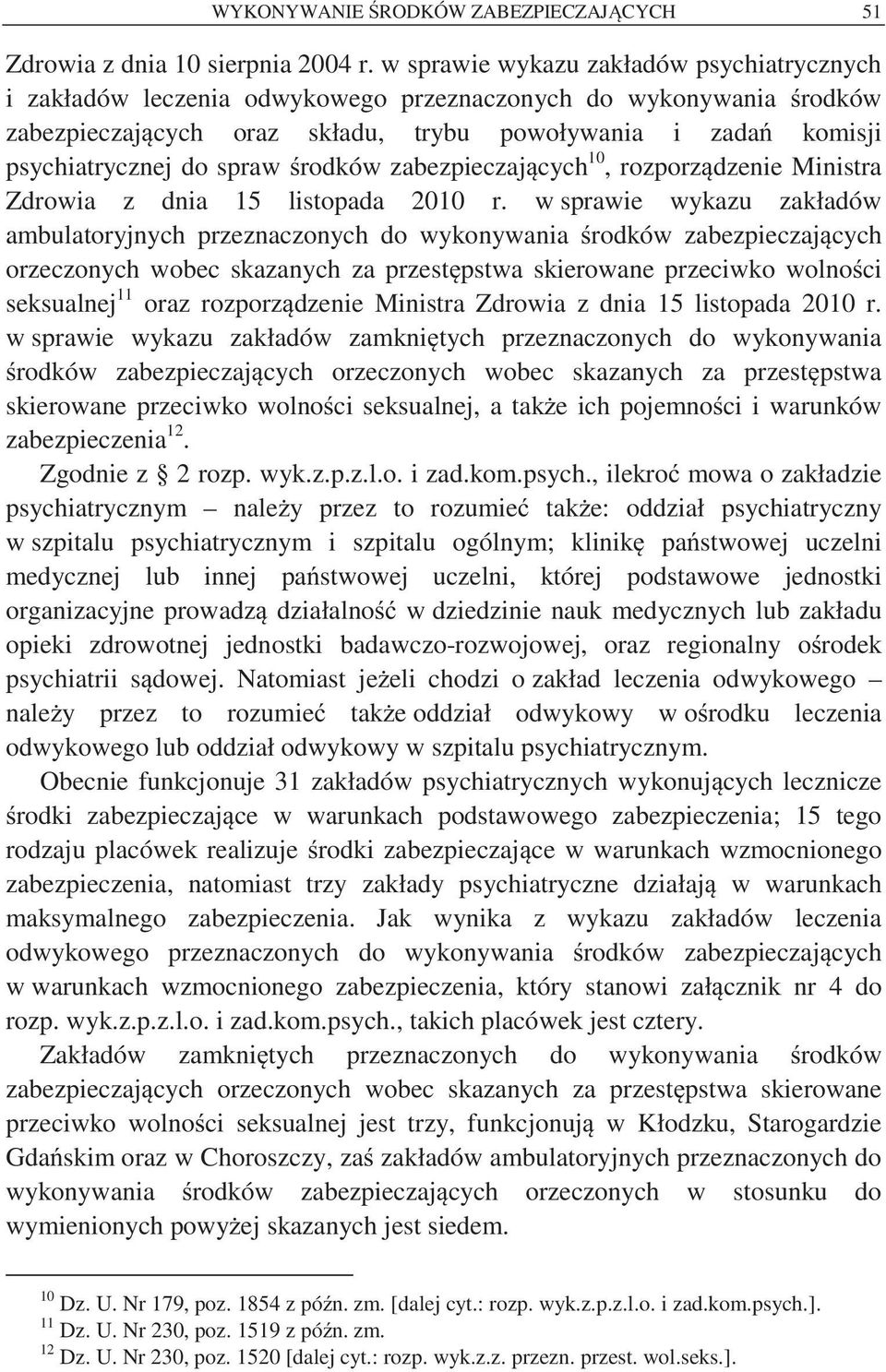 rodków zabezpieczaj cych 10, rozporz dzenie Ministra Zdrowia z dnia 15 listopada 2010 r.