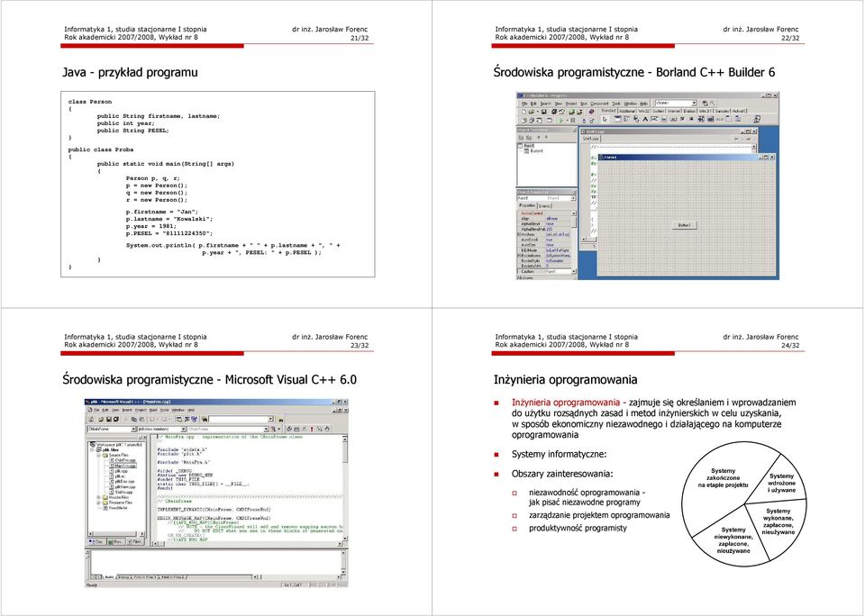 firstname = "Jan"; p.lastname = "Kowalski"; p.year = 1981; p.pesel = "81111224350"; System.out.println( p.firstname + " " + p.lastname + ", " + p.year + ", PESEL: " + p.