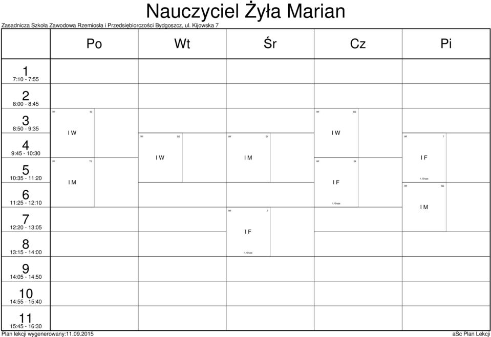 Kijowska Nauczyciel Żyła Marian : - : :00 - : :0 - : : - :0 : -