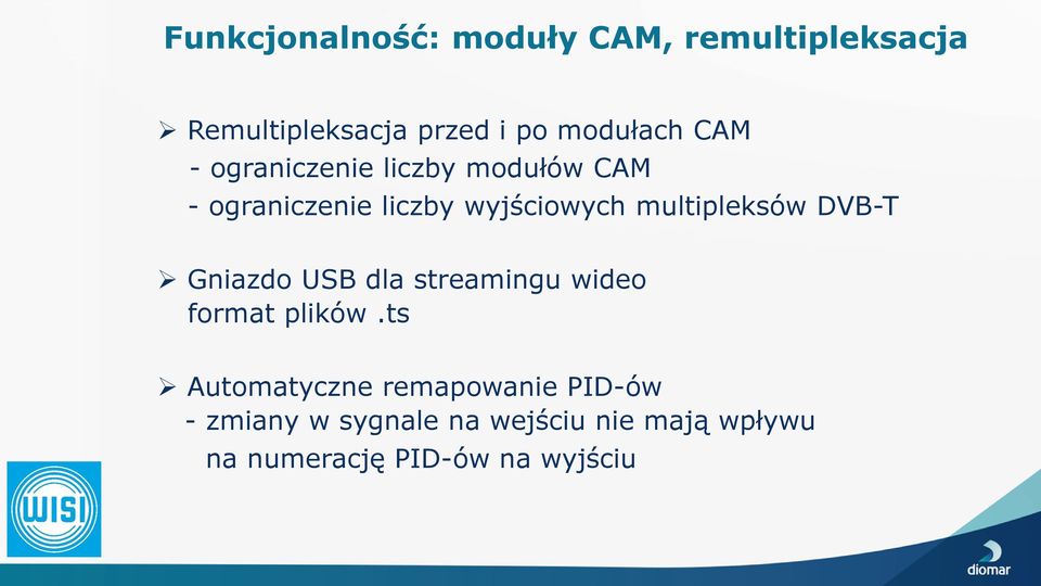 multipleksów DVB-T Gniazdo USB dla streamingu wideo format plików.