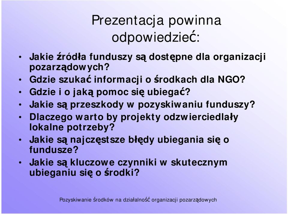 Jakie są przeszkody w pozyskiwaniu funduszy?