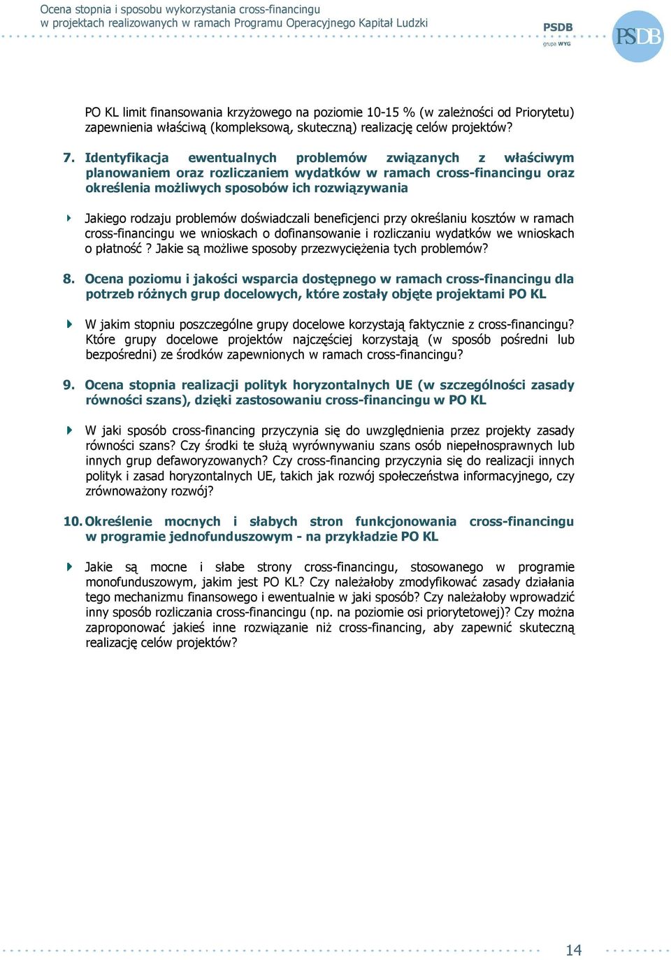 problemów doświadczali beneficjenci przy określaniu kosztów w ramach cross-financingu we wnioskach o dofinansowanie i rozliczaniu wydatków we wnioskach o płatność?