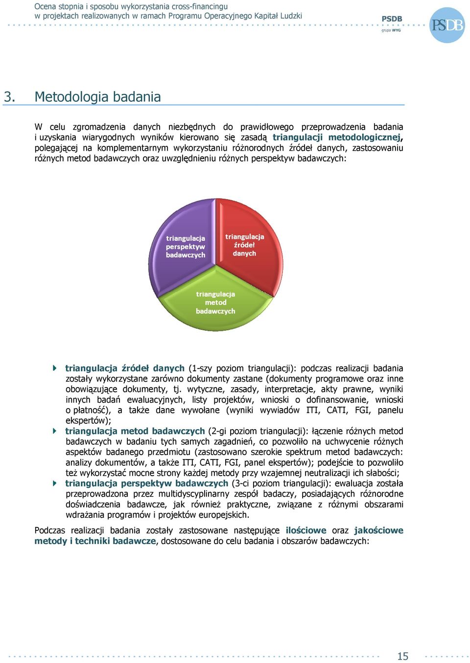 triangulacji): podczas realizacji badania zostały wykorzystane zarówno dokumenty zastane (dokumenty programowe oraz inne obowiązujące dokumenty, tj.