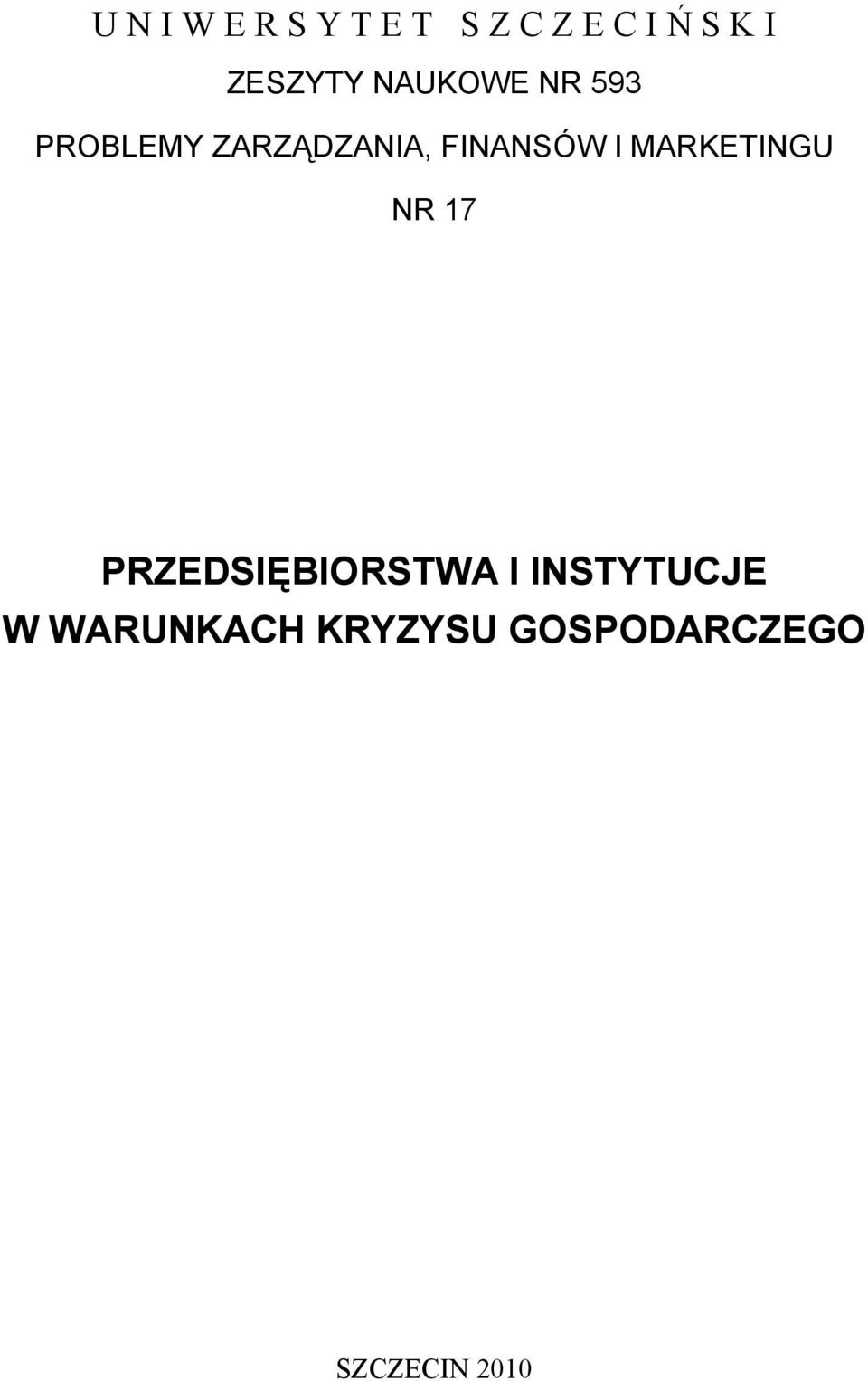 FINANSÓW I MARKETINGU NR 17 PRZEDSIĘBIORSTWA I