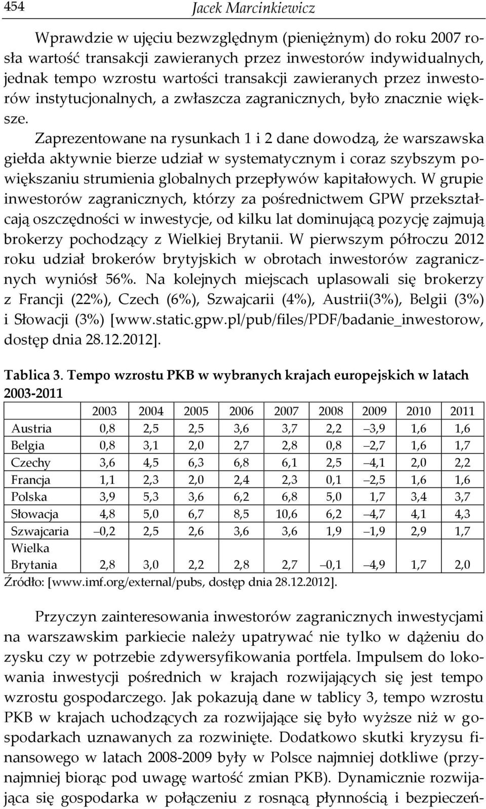 Zaprezentowane na rysunkach 1 i 2 dane dowodzą, że warszawska giełda aktywnie bierze udział w systematycznym i coraz szybszym powiększaniu strumienia globalnych przepływów kapitałowych.