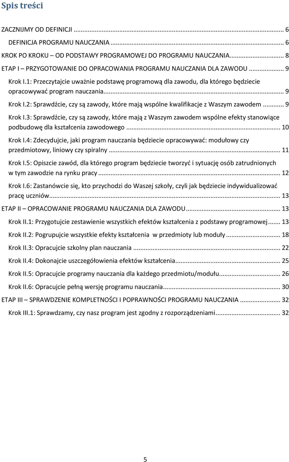 .. 9 Krok I.2: Sprawdźcie, czy są zawody, które mają wspólne kwalifikacje z Waszym zawodem... 9 Krok I.3: Sprawdźcie, czy są zawody, które mają z Waszym zawodem wspólne efekty stanowiące podbudowę dla kształcenia zawodowego.