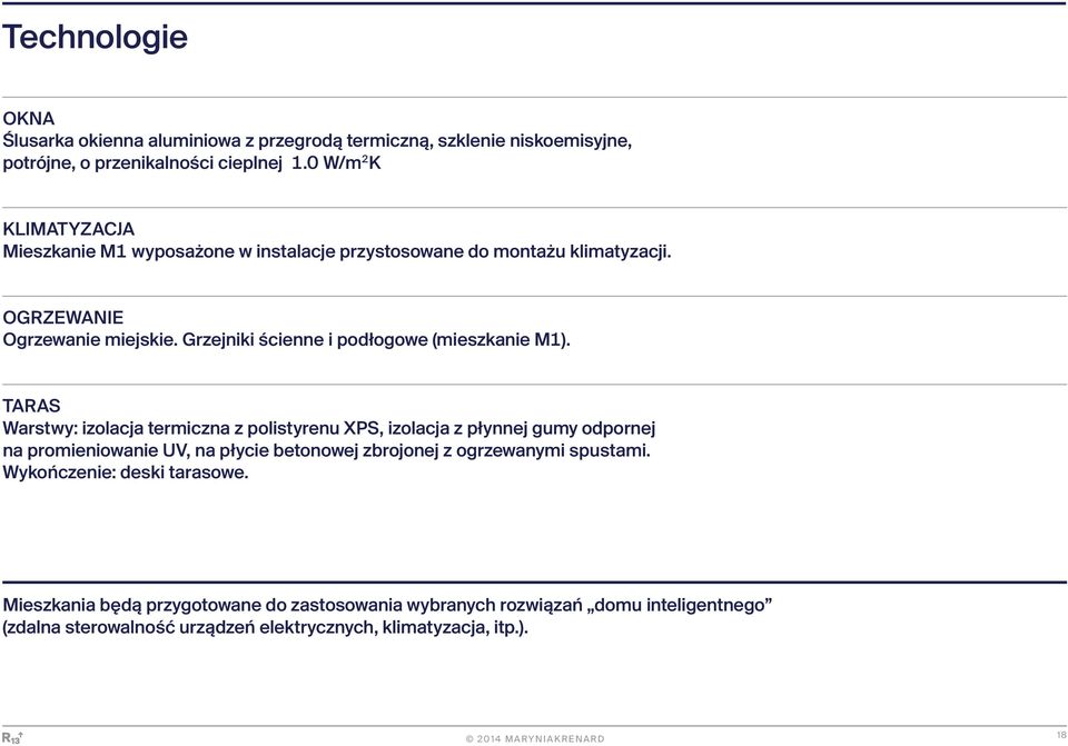 Grzejniki ścienne i podłogowe (mieszkanie M1).