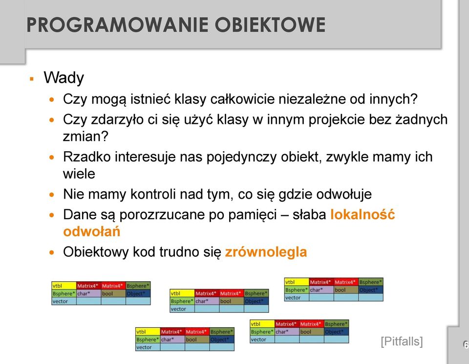 Rzadko interesuje nas pojedynczy obiekt, zwykle mamy ich wiele Nie mamy kontroli nad tym, co