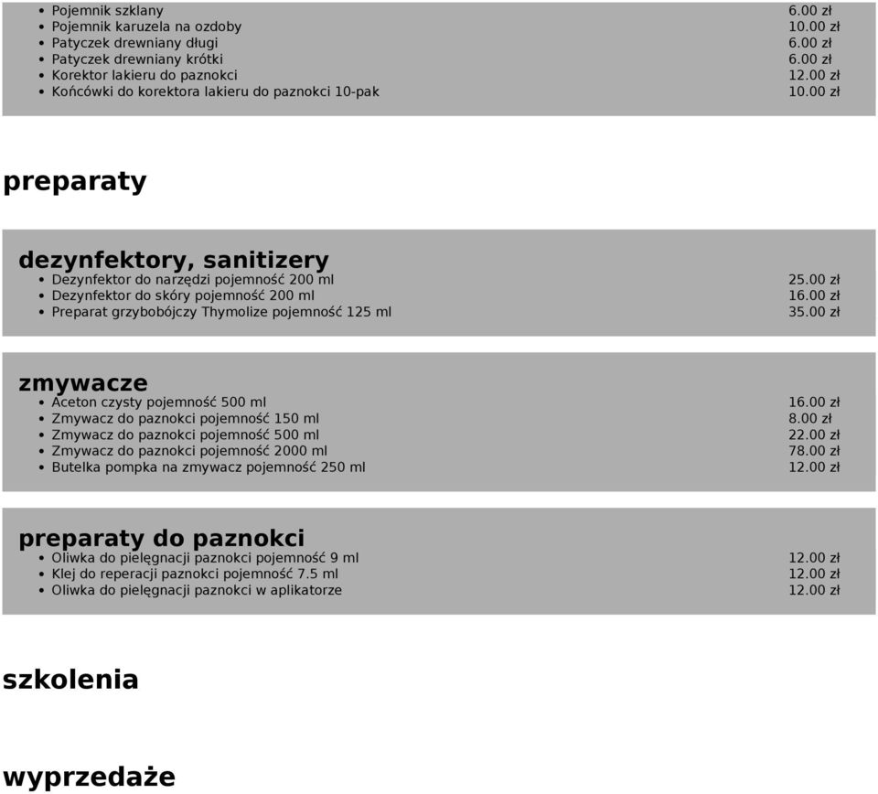 dezynfektory, sanitizery Dezynfektor do narzędzi pojemność 200 ml Dezynfektor do skóry pojemność 200 ml Preparat grzybobójczy Thymolize pojemność 125 ml 1 zmywacze Aceton czysty pojemność