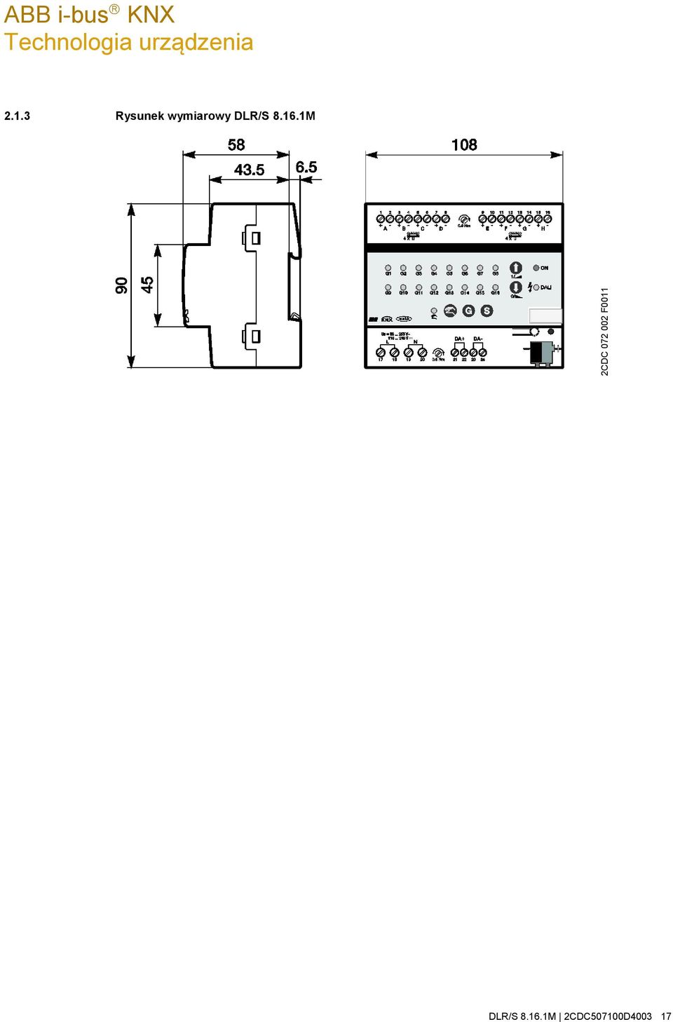 3 Rysunek wymiarowy DLR/S 8.16.