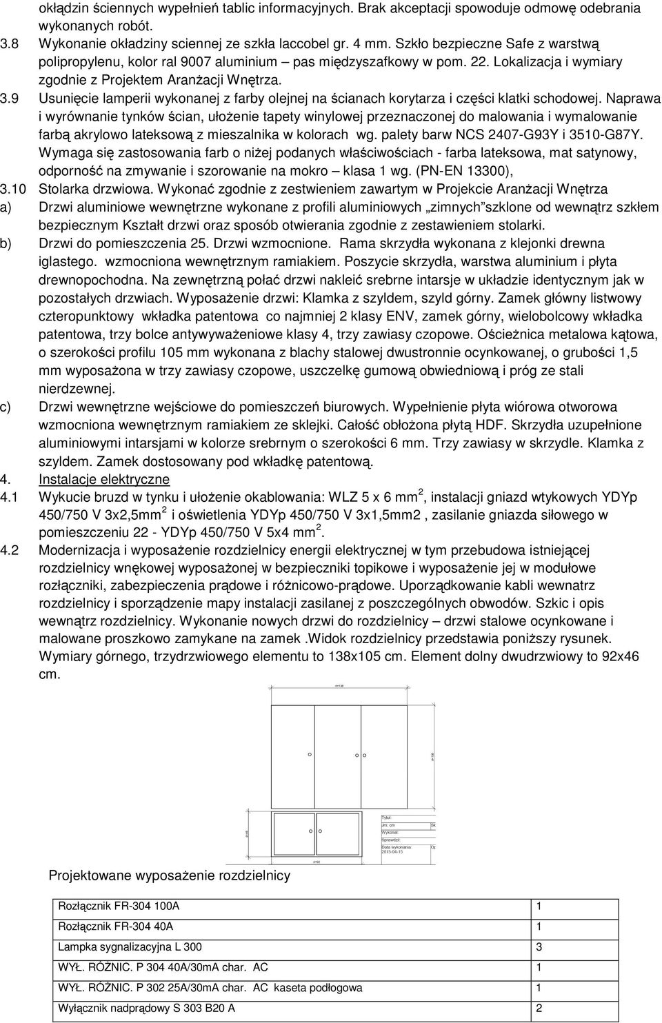 9 Usunięcie lamperii wykonanej z farby olejnej na ścianach korytarza i części klatki schodowej.