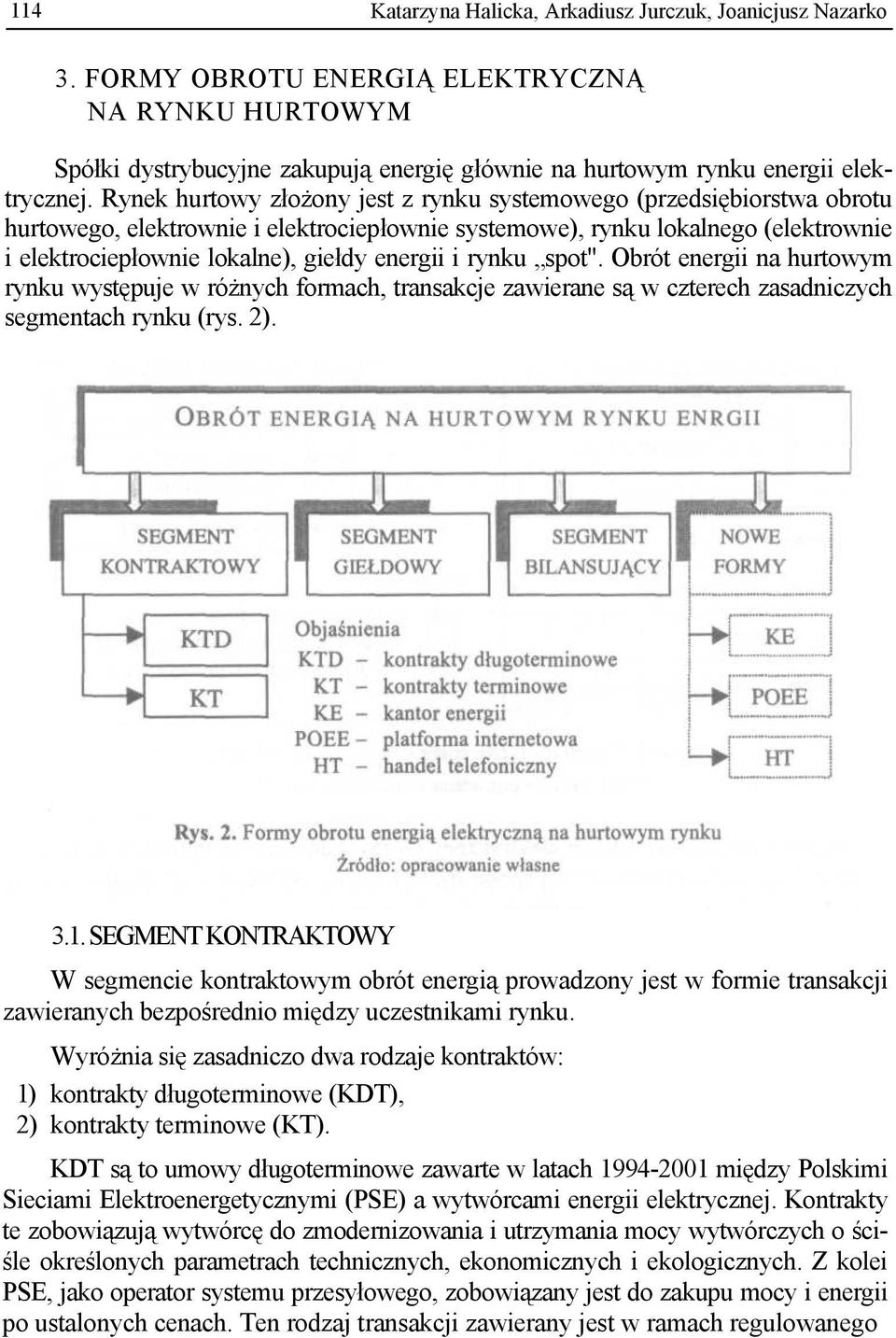 energii i rynku spot". Obrót energii na hurtowym rynku występuje w różnych formach, transakcje zawierane są w czterech zasadniczych segmentach rynku (rys. 2). 3.1.