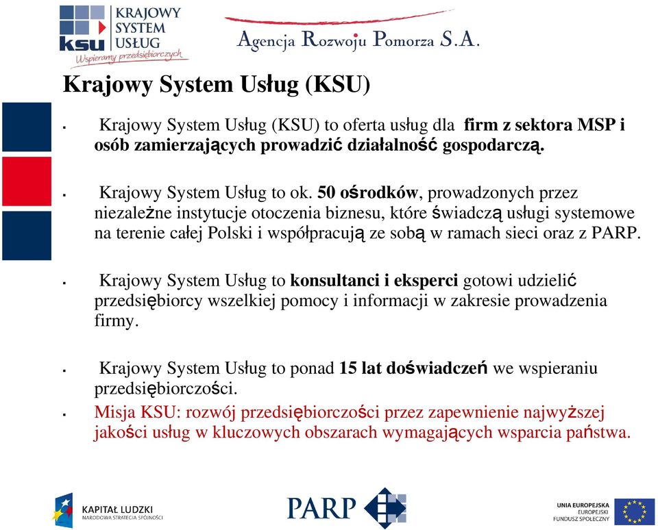 PARP. Krajowy System Usług to konsultanci i eksperci gotowi udzielić przedsiębiorcy wszelkiej pomocy i informacji w zakresie prowadzenia firmy.