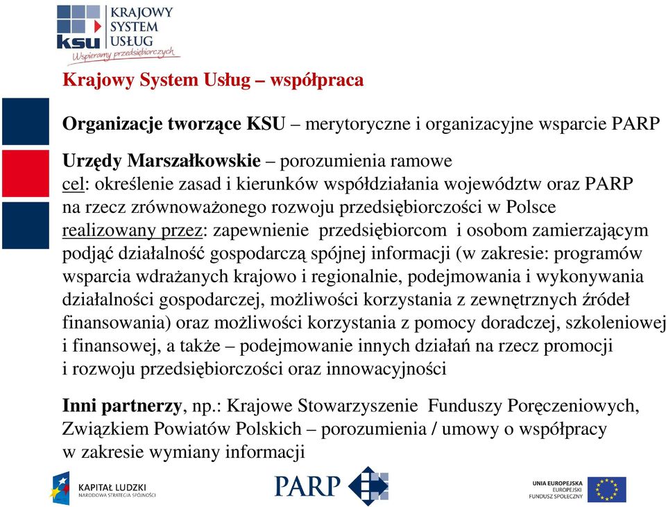 informacji (w zakresie: programów wsparcia wdrażanych krajowo i regionalnie, podejmowania i wykonywania działalności gospodarczej, możliwości korzystania z zewnętrznych źródeł finansowania) oraz