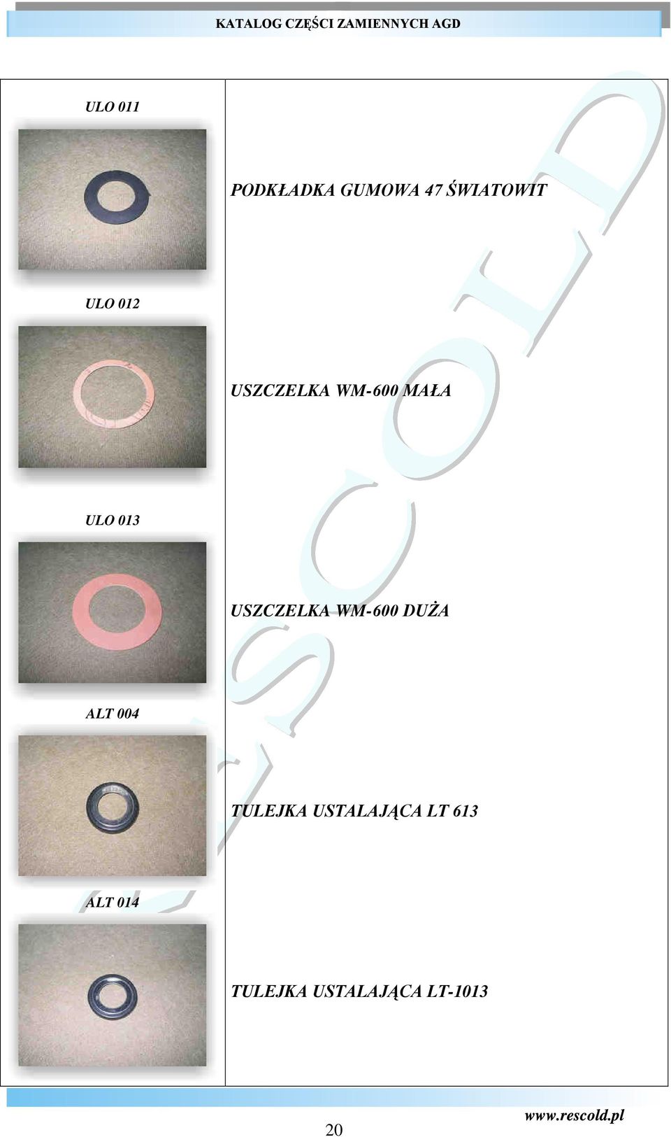 USZCZELKA WM-600 DUśA ALT 004 TULEJKA