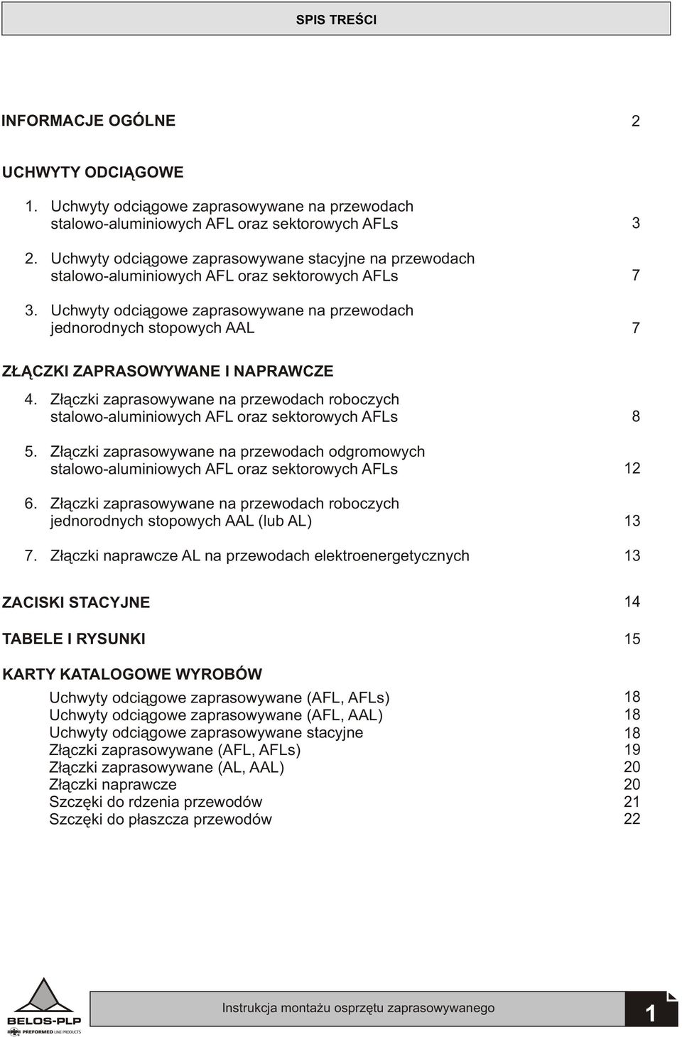 Uchwyty odci¹gowe zaprasowywane na przewodach jednorodnych stopowych AAL Z CZKI ZAPRASOWYWANE I NAPRAWCZE 4.