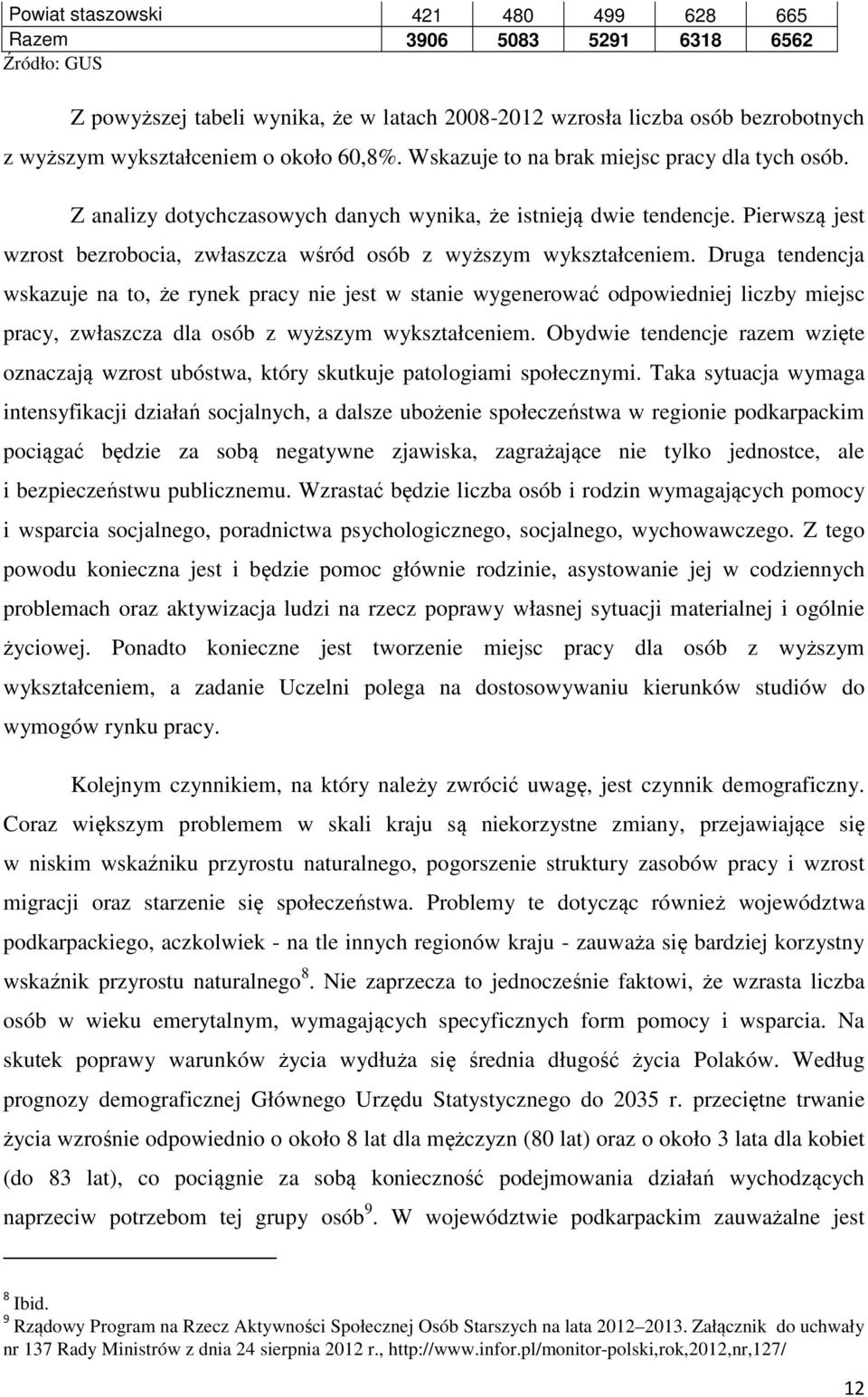 Pierwszą jest wzrost bezrobocia, zwłaszcza wśród osób z wyższym wykształceniem.