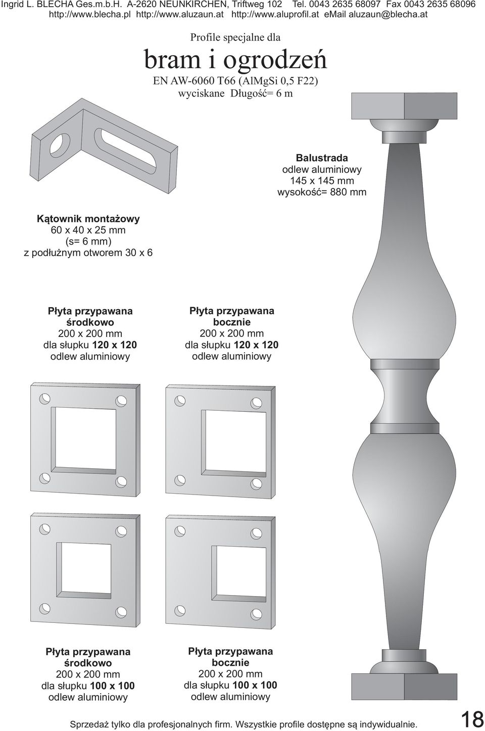 aluminiowy Płyta przypawana bocznie 200 x 200 mm dla słupku 120 x 120 odlew aluminiowy Płyta przypawana Płyta