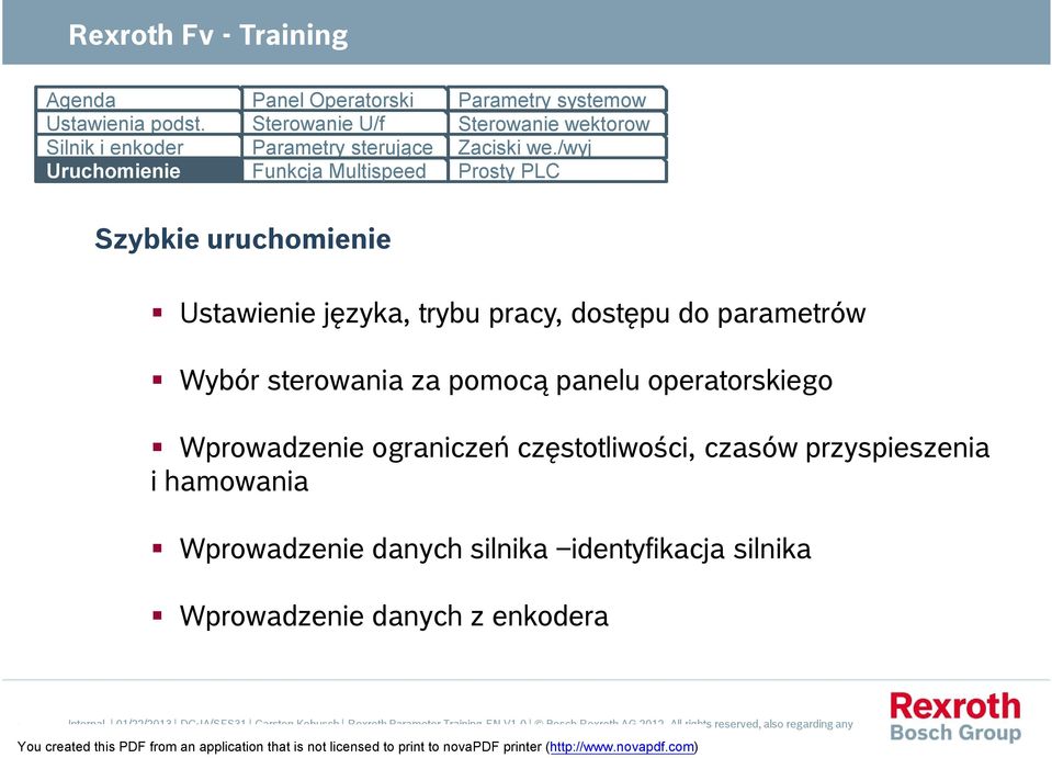 Wprowadzenie ograniczeń częstotliwości, czasów przyspieszenia i