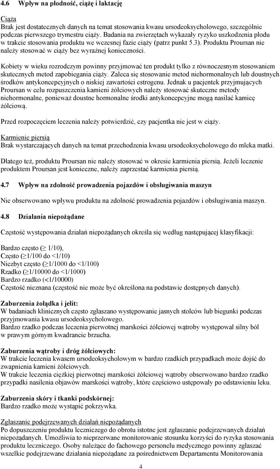 Produktu Proursan nie należy stosować w ciąży bez wyraźnej konieczności.