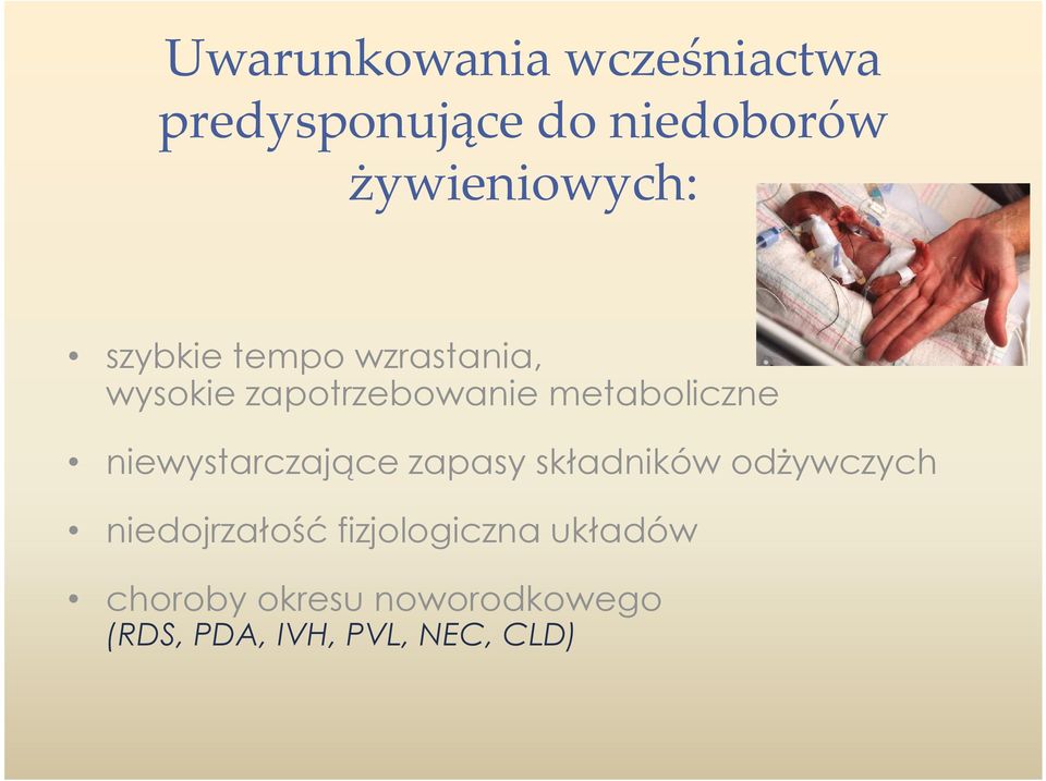 metaboliczne niewystarczające zapasy składników odżywczych