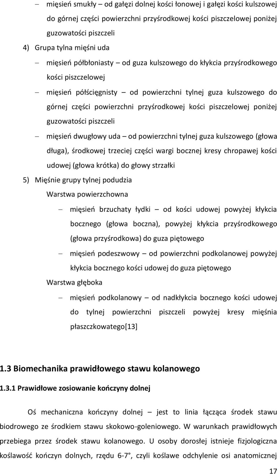 poniżej guzowatości piszczeli mięsień dwugłowy uda od powierzchni tylnej guza kulszowego (głowa długa), środkowej trzeciej części wargi bocznej kresy chropawej kości udowej (głowa krótka) do głowy