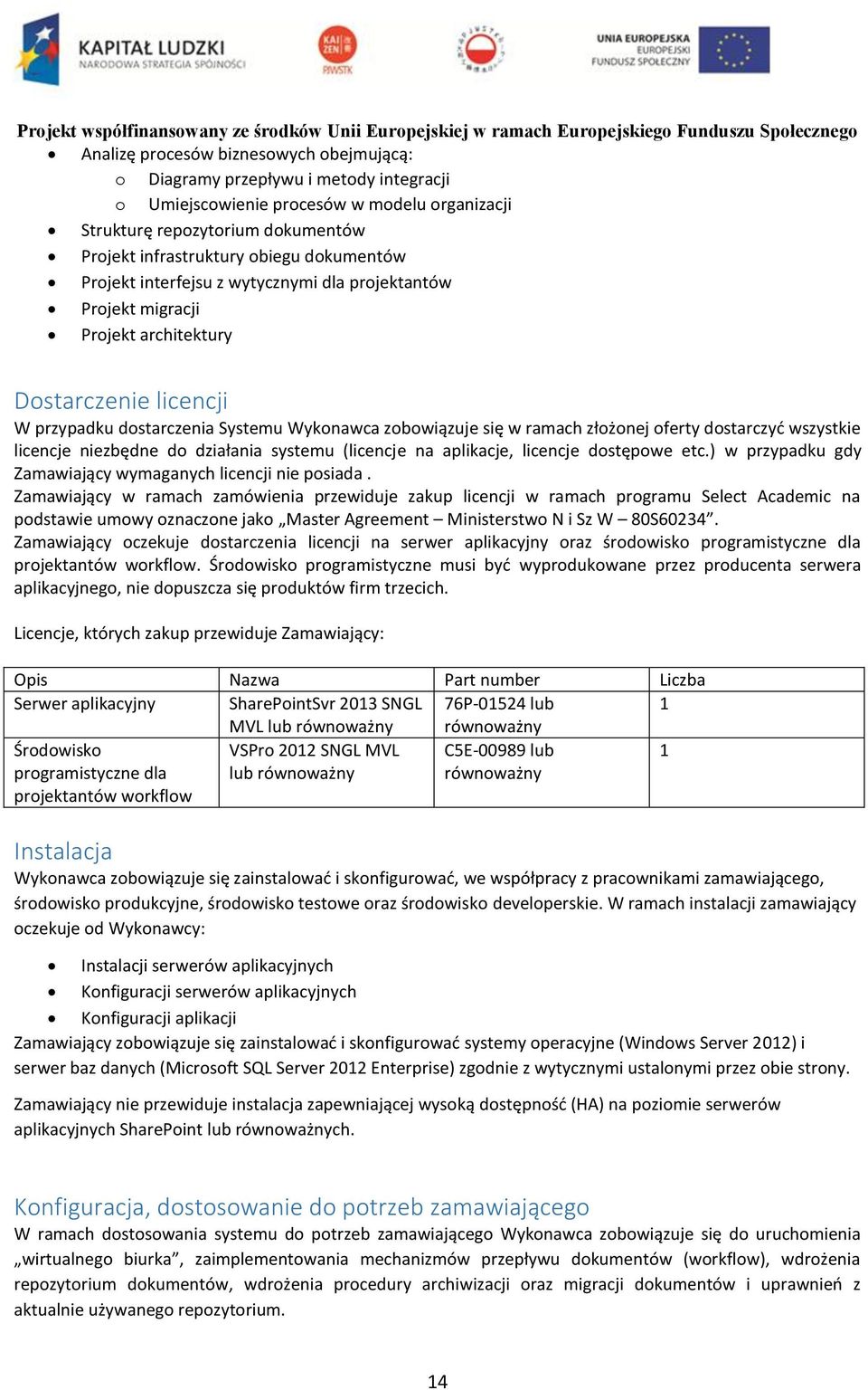 oferty dostarczyć wszystkie licencje niezbędne do działania systemu (licencje na aplikacje, licencje dostępowe etc.) w przypadku gdy Zamawiający wymaganych licencji nie posiada.