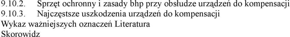 obsłudze urządzeń do kompensacji 9.